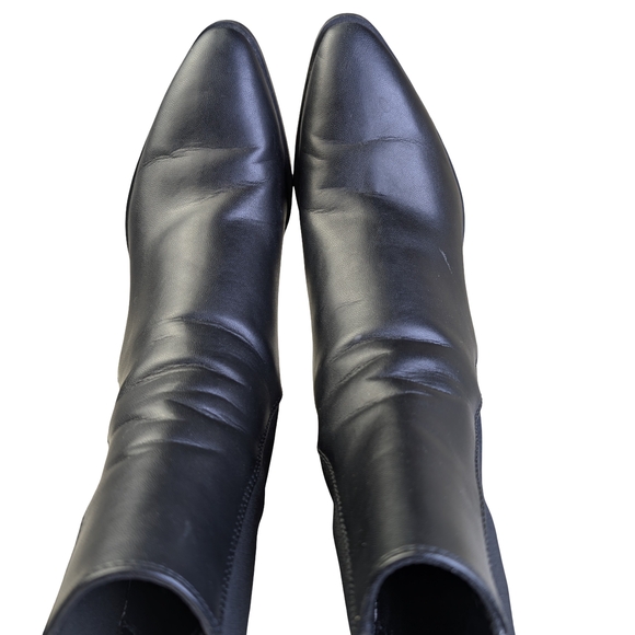 Zara Black Heeled Chelsea Boots | Pointed Toe Flared Heel | EU 37 - Picture 6 of 10